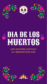 Floral Dia De Los Muertos Facebook Story