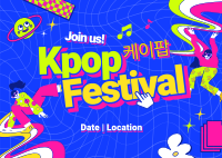 Trendy K-pop Festival Postcard