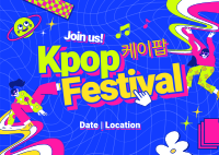 Trendy K-pop Festival Postcard Image Preview