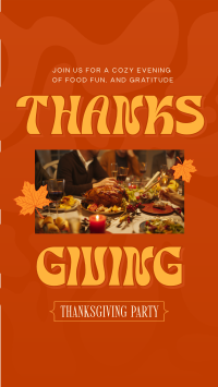 Retro Thanksgiving Party Instagram Reel Design