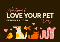 National Love Your Pet Day Postcard