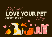 National Love Your Pet Day Postcard Image Preview