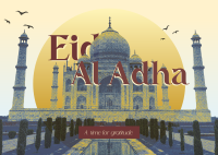 Eid Al Adha Temple Postcard Design