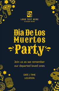 Day of the Dead Doodle  Invitation Image Preview