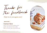 Cafe Customer Feedback Postcard