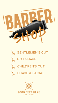 Grunge Barber Shop Services TikTok Video Design