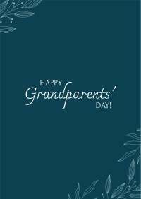 Happy Grandparents' Day Floral Poster