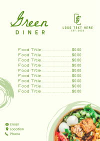 Green Diner Menu Image Preview
