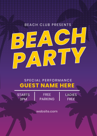 Beach Club Party Poster