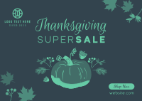 Thanksgiving Pumpkin Sale Postcard