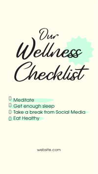 Wellness Checklist Facebook Story