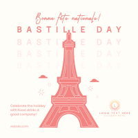 Monoline Eiffel Tower Instagram Post