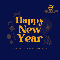 New Year Cheers Instagram Post Design