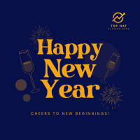 New Year Cheers Instagram Post Image Preview