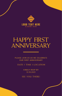 Anniversary Abstract Corners Invitation Design