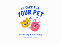 We Care For Your Pet Postcard