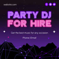 Neon Night Party Instagram Post Design