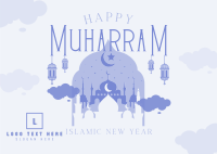 Peaceful and Happy Muharram Postcard Design