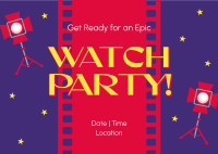 Quirky Watch Party Postcard