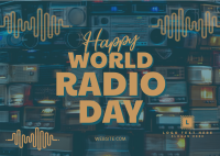 Celebrate World Radio Day Postcard Design