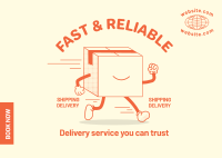 Delivery Package Mascot Postcard