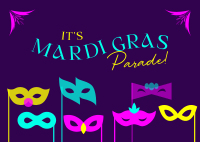 Mardi Gras Masks Postcard