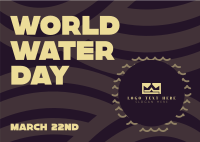 World Water Day Waves Postcard