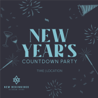 New Year Sparklers Countdown Instagram Post Image Preview