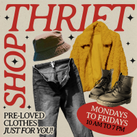 Modern Nostalgia Thrift Shop Instagram Post Design