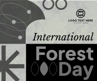 Geometric Shapes Forest Day Facebook Post Design