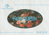 Flower Shop Open Now Postcard Image Preview