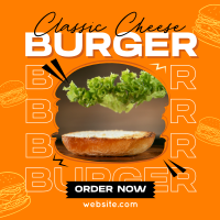 Cheese Burger Restaurant Instagram Post