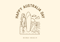 Bondi Beach Postcard Design