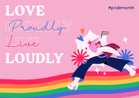 Lively Pride Month Postcard