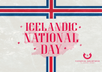 Sparkly Icelandic National Day Postcard Image Preview