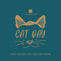 Cat Face Greeting Instagram Post Design