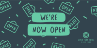 We're Open Pattern Twitter Post