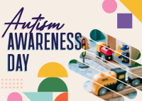 Autism Awareness Shapes Postcard