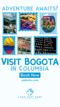 Travel to Colombia Postage Stamps Facebook Story