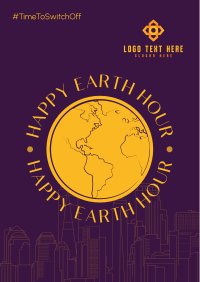 Earth Hour Lineart Poster