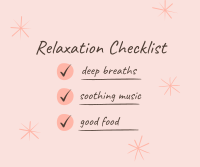 Relaxation Checklist Facebook Post