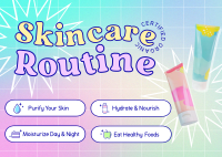 Y2K Skincare Routine Postcard Design