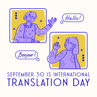 Purple and Yellow Translation Day Instagram Post Image Preview