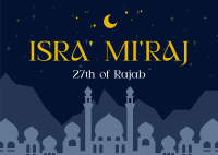 Elegant Isra and Mi'raj Postcard Design