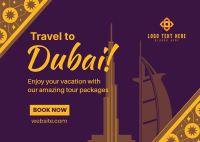 Dubai Travel Booking Postcard