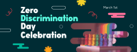 Playful Zero Discrimination Celebration Facebook Cover