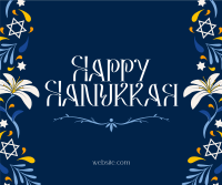 Hanukkah Flower Burst Facebook Post Design