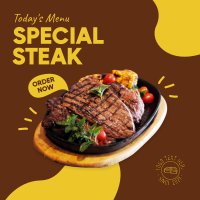 Todays Menu Steak Instagram Post Design