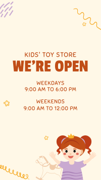 Toy Shop Hours Facebook Story