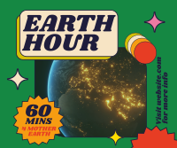 Retro Earth Hour Reminder Facebook Post